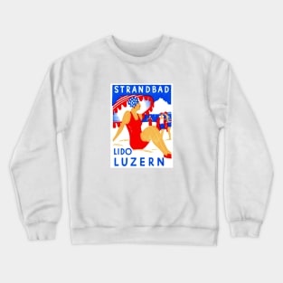 1929 Flapper at the Beach Crewneck Sweatshirt